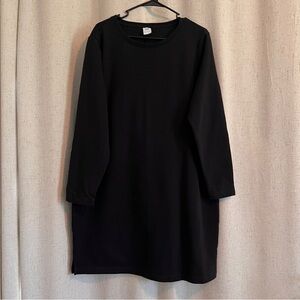 Warm Winter Casual Black Women's Sweatshirt Knee Length Dress Size XL
